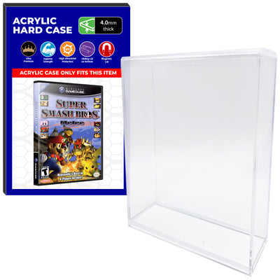 Acrylic Case for Nintendo GameCube Standard Video Game Cases, 4mm thick, UV Resistant & Magnetic Slide Bottom