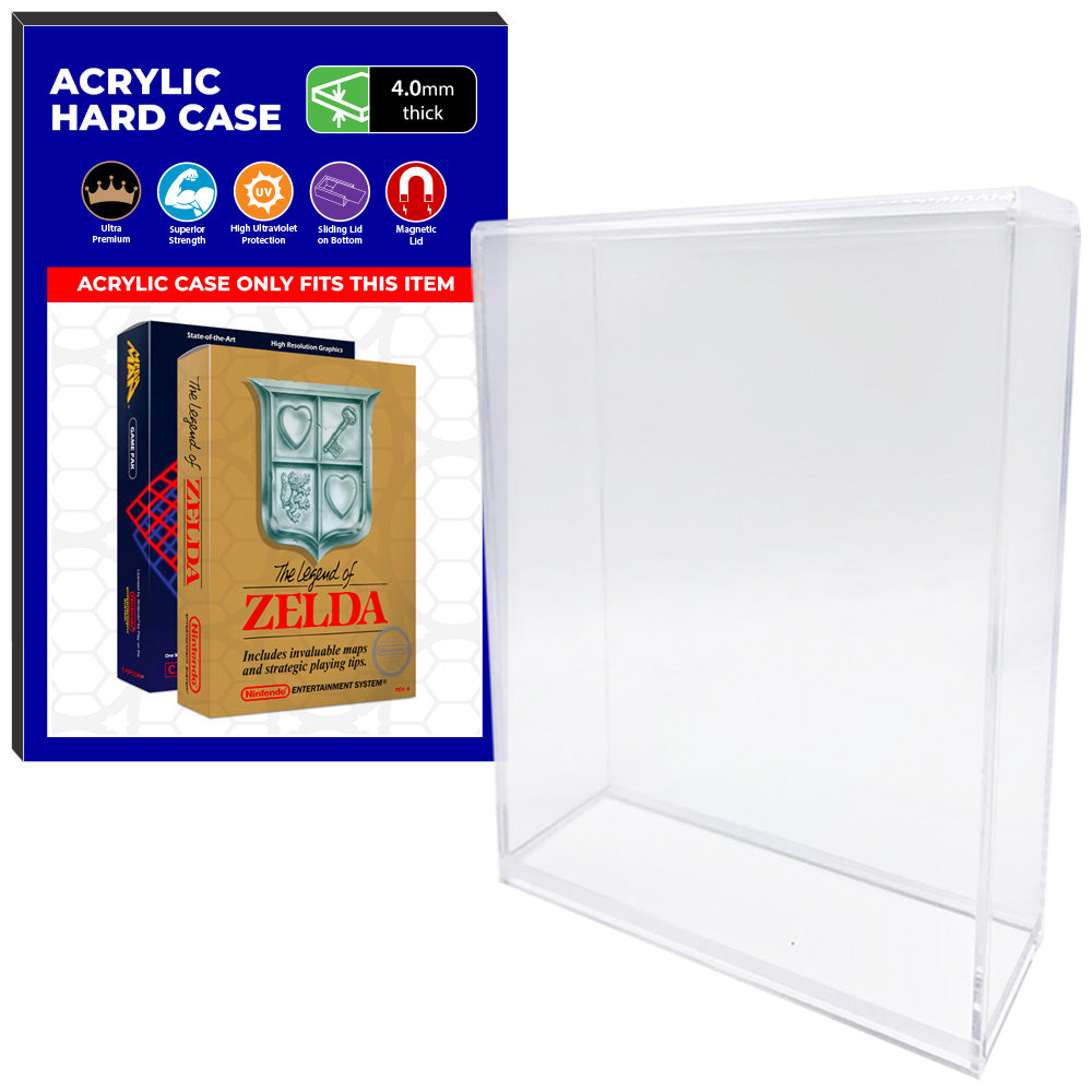 Acrylic Case for NES Nintendo Standard Video Game Boxes, 4mm thick, UV Resistant & Magnetic Slide Bottom