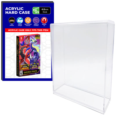 Acrylic Case for Nintendo Switch Pokemon Brilliant Diamond & Pokemon Shining Pearl Double Pack SE Video Game Boxes, 4mm thick, UV Resistant & Magnetic Slide Bottom