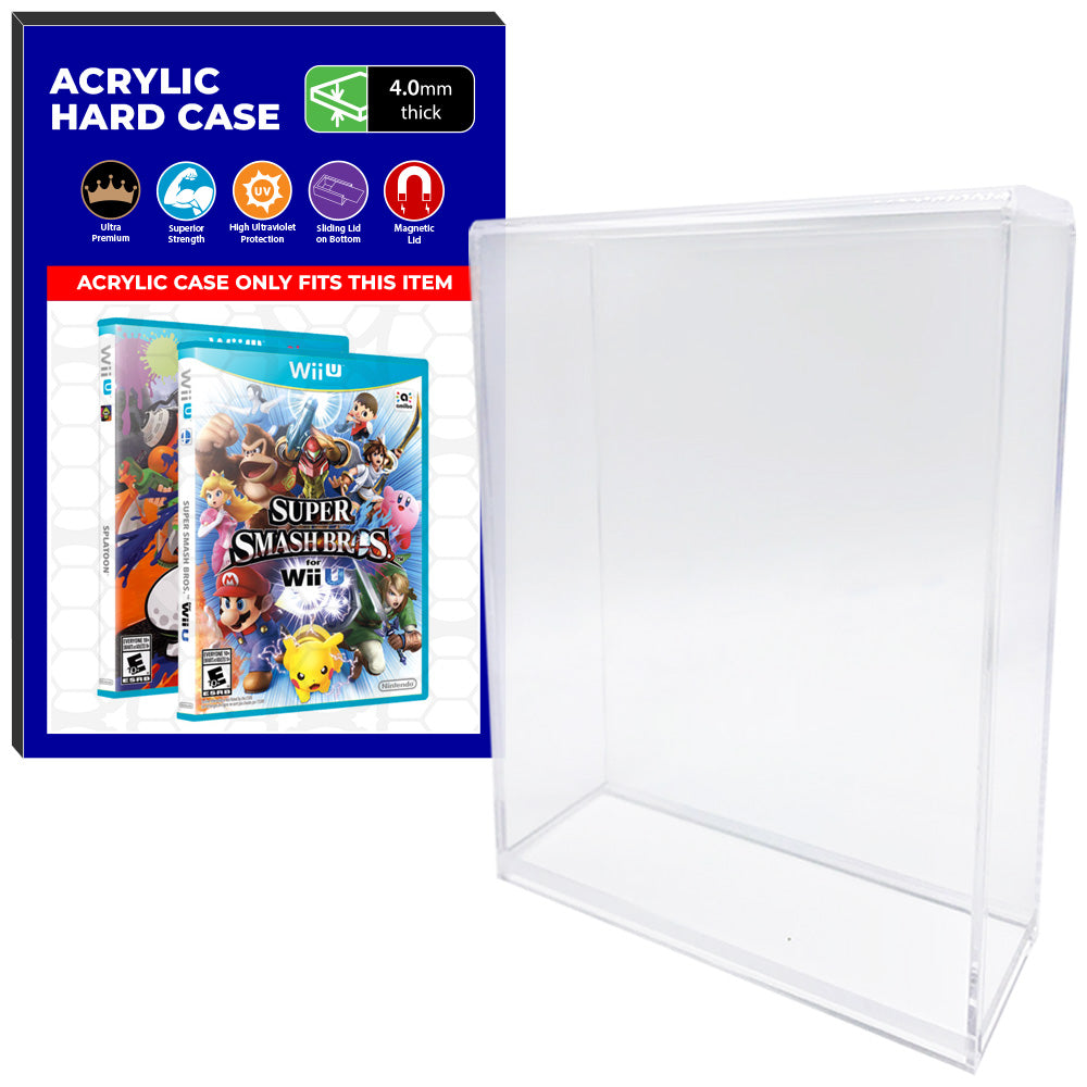 Acrylic Case for Nintendo Wii U Standard Video Game Cases, 4mm thick, UV Resistant & Magnetic Slide Bottom