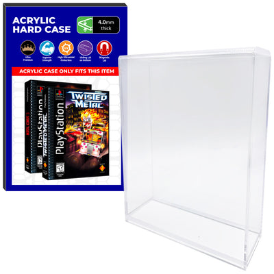 Acrylic Case for PS1 Playstation 1 Long & Tall Video Game Cases, 4mm thick, UV Resistant & Magnetic Slide Bottom