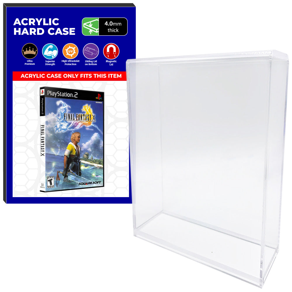 Acrylic Case for PS2 Playstation 2 Standard Video Game Cases, 4mm thick, UV Resistant & Magnetic Slide Bottom