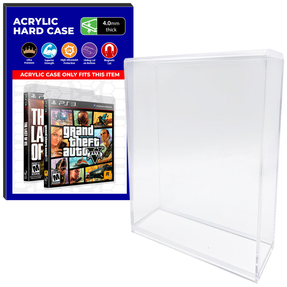 Acrylic Case for PS3 Playstation 3 Standard Video Game Cases, 4mm thick, UV Resistant & Magnetic Slide Bottom