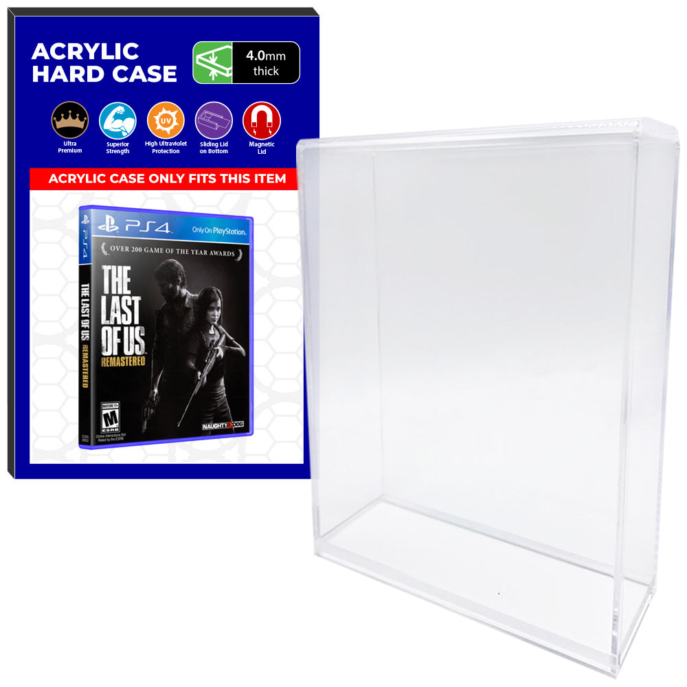 Acrylic Case for PS4 Playstation 4 Standard Video Game Cases, 4mm thick, UV Resistant & Magnetic Slide Bottom