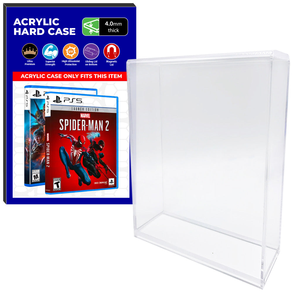 Acrylic Case for PS5 Playstation 5 Standard Video Game Cases, 4mm thick, UV Resistant & Magnetic Slide Bottom