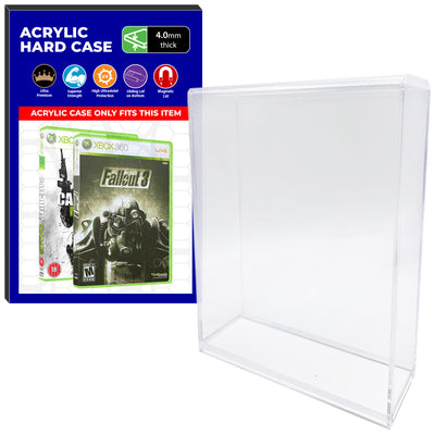 Acrylic Case for XBOX 360 Standard Video Game Cases, 4mm thick, UV Resistant & Magnetic Slide Bottom