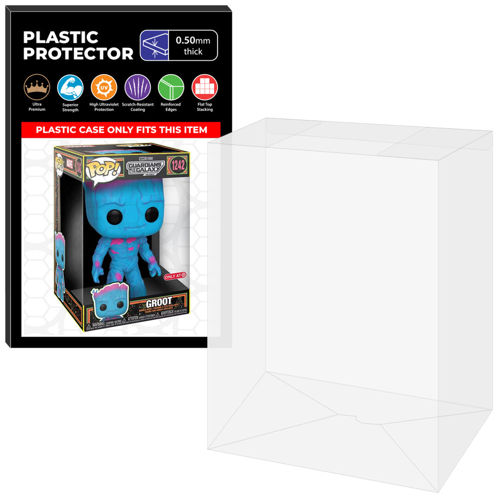 Pop Protector for 10 inch Groot Blacklight #1242 Jumbo Funko Pop on The Protector Guide App by Display Geek