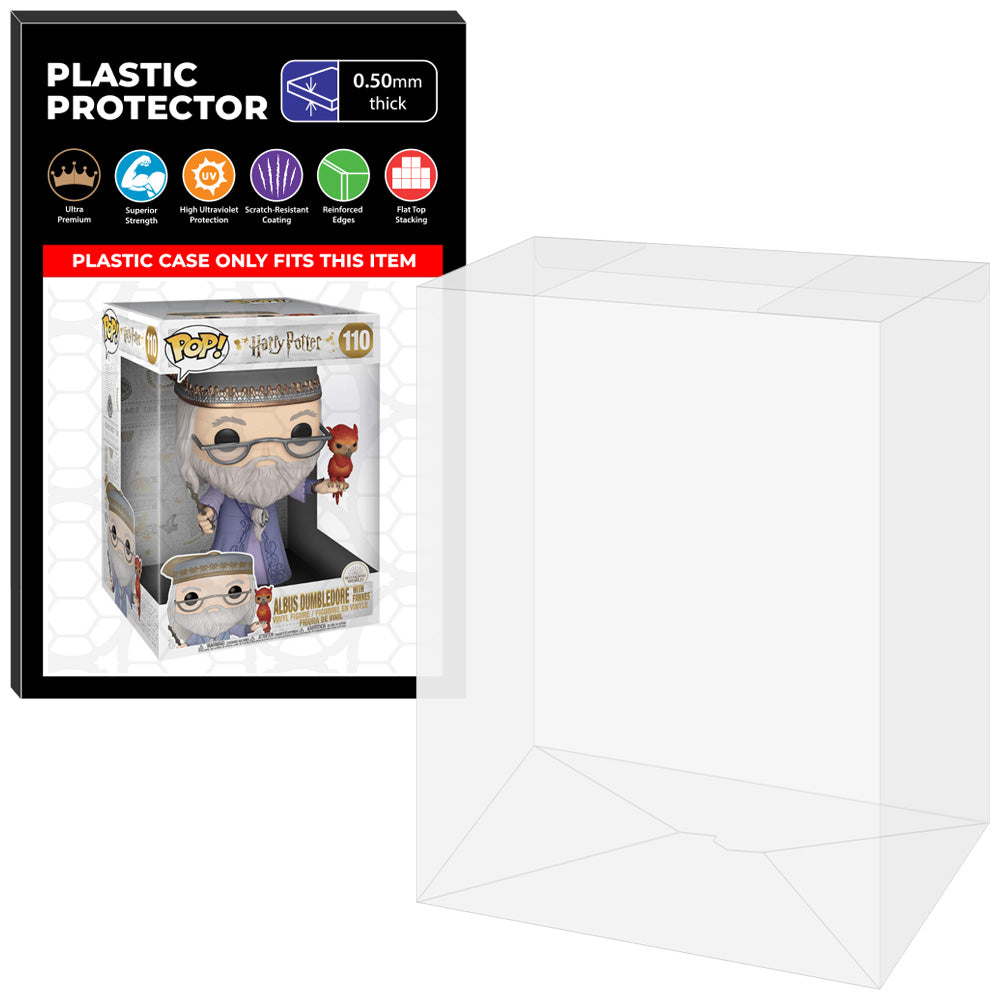 Pop Protector for 10 inch Albus Dumbledore with Fawkes #110 Jumbo Funko Pop on The Protector Guide App by Display Geek