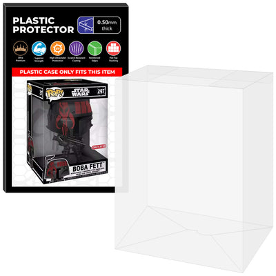 Pop Protector for 10 inch Boba Fett Futura Black #297 Jumbo Funko Pop on The Protector Guide App by Display Geek