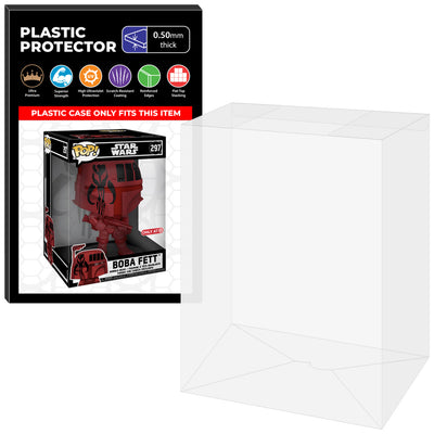 Pop Protector for 10 inch Boba Fett Futura Red #297 Jumbo Funko Pop on The Protector Guide App by Display Geek