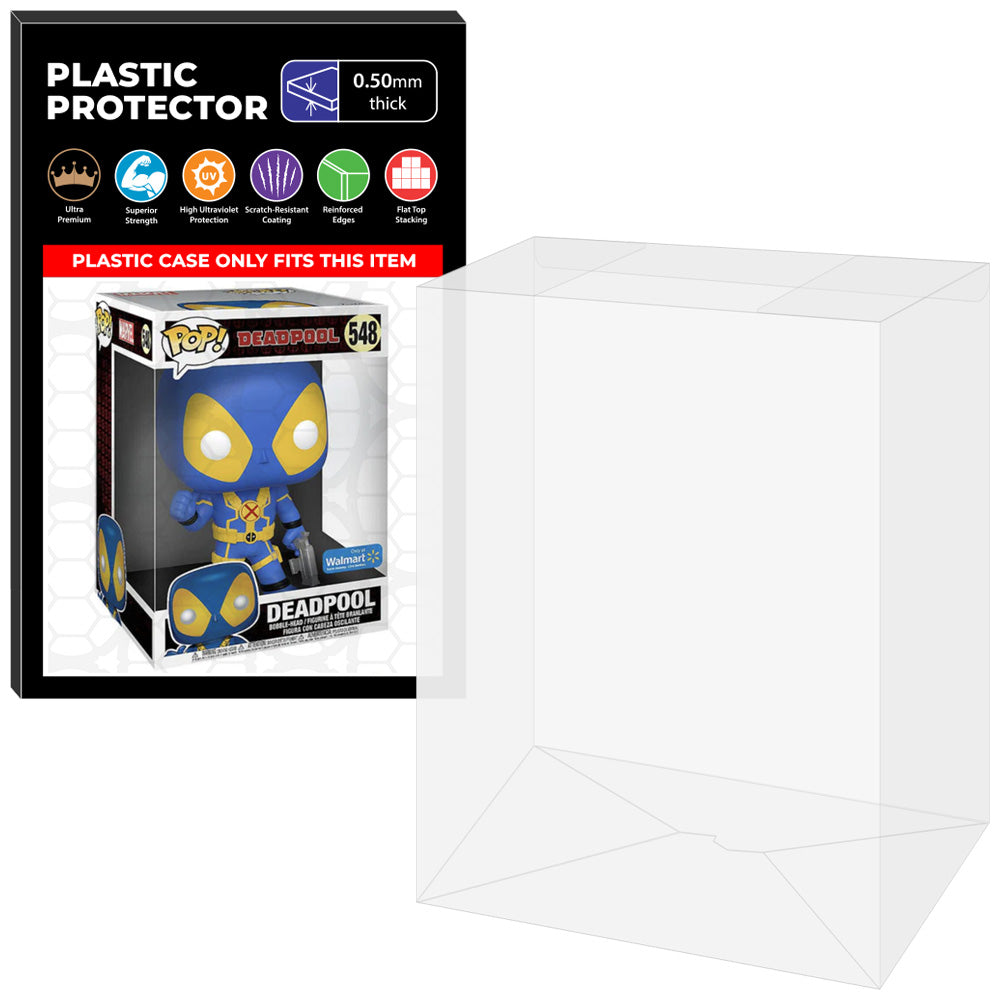 Pop Protector for 10 inch Deadpool Movie Blue & Yellow #548 Jumbo Funko Pop on The Protector Guide App by Display Geek