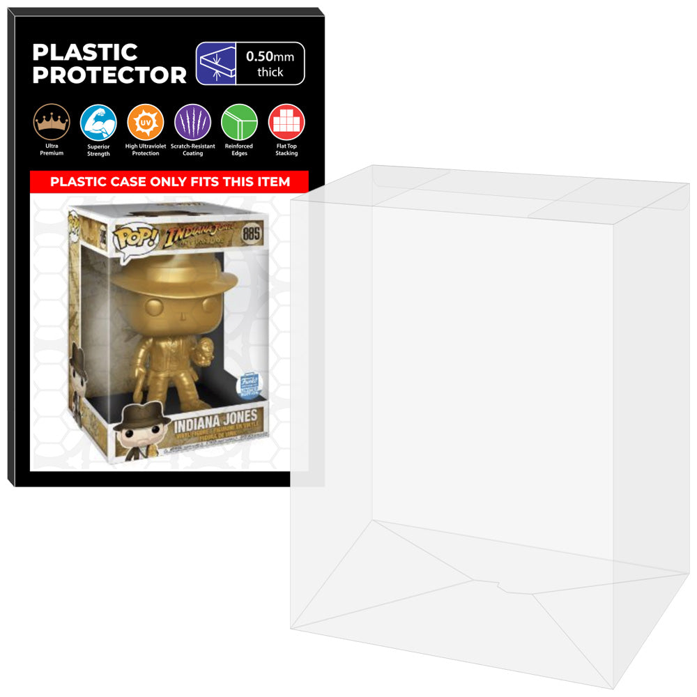 Pop Protector for 10 inch Indiana Jones Gold Metallic #885 Jumbo Funko Pop on The Protector Guide App by Display Geek