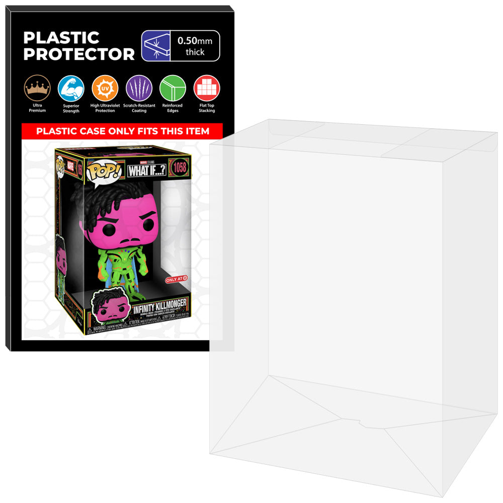 Pop Protector for 10 inch Infinity Killmonger Blacklight #1058 Jumbo Funko Pop on The Protector Guide App by Display Geek