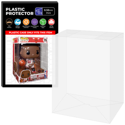 Pop Protector for 10 inch Michael Jordan White Home Jersey #76 Jumbo Funko Pop on The Protector Guide App by Display Geek