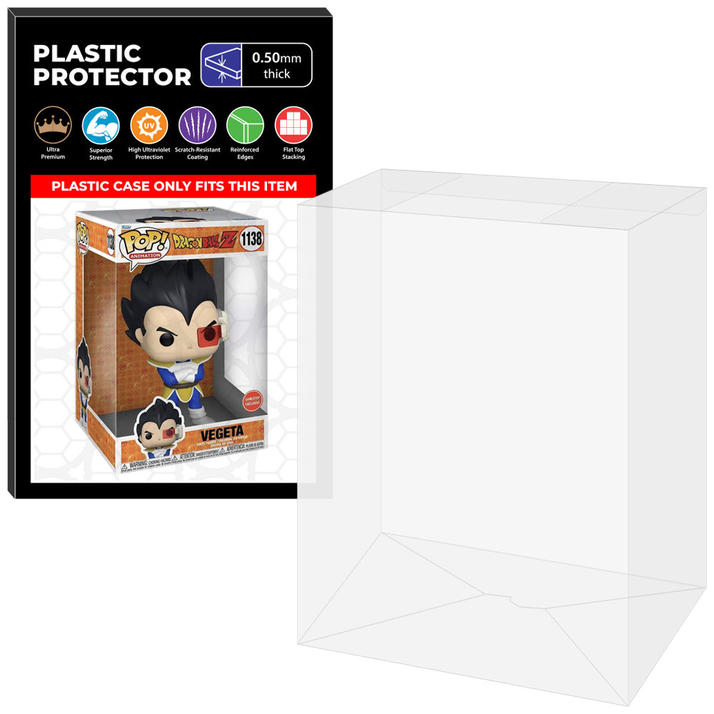 Pop Protector for 10 inch Vegeta #1138 Jumbo Funko Pop on The Protector Guide App by Display Geek