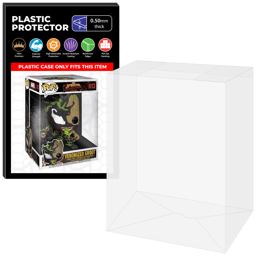 Pop Protector for 10 inch Venomized Groot #613 Jumbo Funko Pop on The Protector Guide App by Display Geek