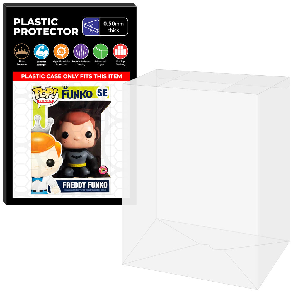 Pop Protector for 9 inch Giant Freddy Funko as Batman Brown Hair SDCC Funko Pop on The Protector Guide App by Display Geek