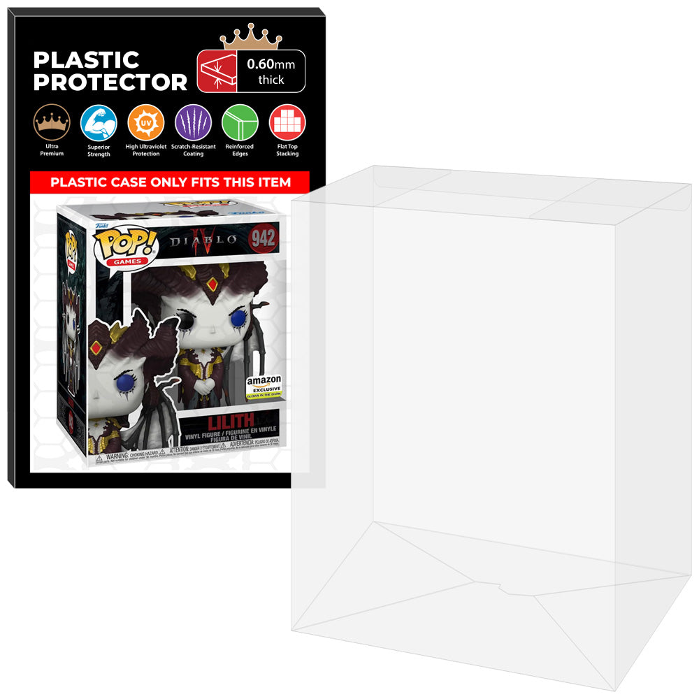 Pop Protector for 6 inch Diablo IV Lilith Glow in the Dark #942 Super Funko Pop on The Protector Guide App by Display Geek