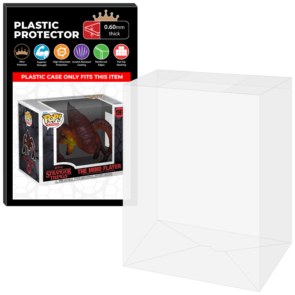 Pop Protector for 6 inch The Mind Flayer #1597 Super Funko Pop - 0.60mm Thick UV and Scratch Resistant Shield - Available on The Protector Guide App by Display Geek