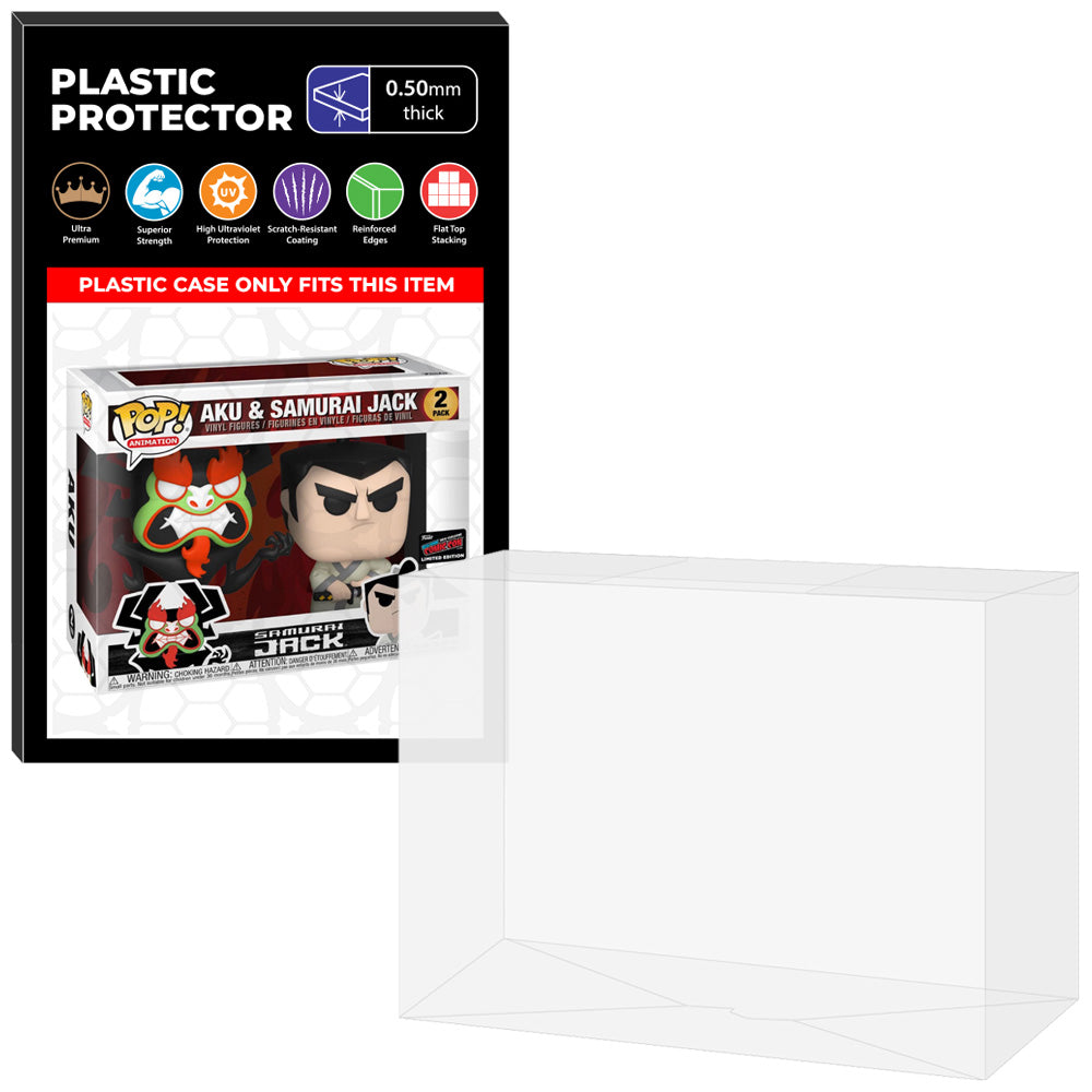 Pop Protector for 2 Pack Aku & Samurai Jack NYCC Funko Pop on The Protector Guide App by Display Geek