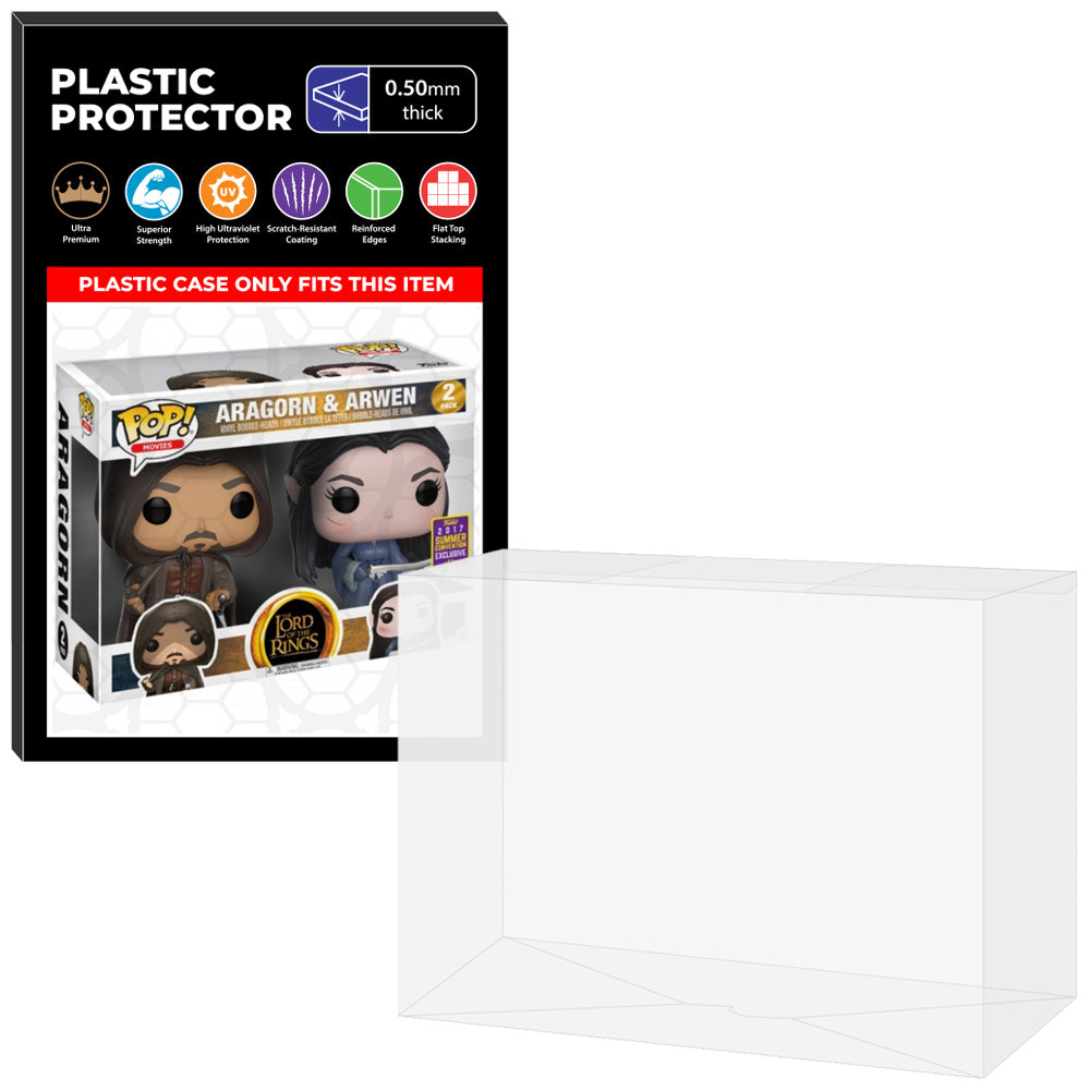 Pop Protector for 2 Pack Aragorn & Arwen SDCC Funko Pop on The Protector Guide App by Display Geek