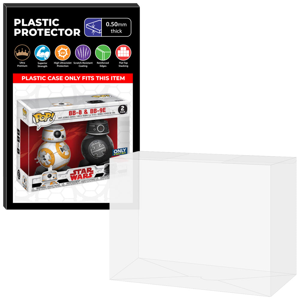 Pop Protector for 2 Pack BB-8 & BB-9E Funko Pop on The Protector Guide App by Display Geek