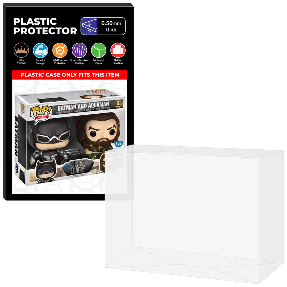 Pop Protector for 2 Pack Batman & Aquaman Funko Pop on The Protector Guide App by Display Geek