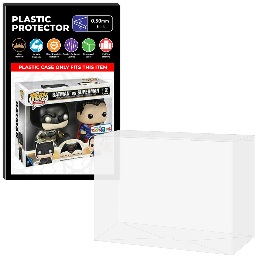 Pop Protector for 2 Pack Batman vs Superman Dawn of Justice Metallic Funko Pop on The Protector Guide App by Display Geek