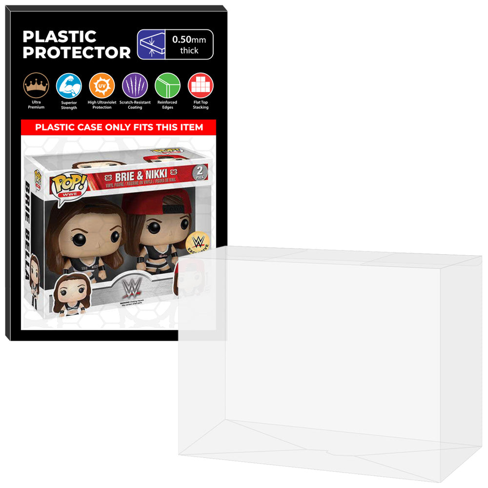 Pop Protector for 2 Pack Brie & Nikki Bella Twins Black Uniform Funko Pop on The Protector Guide App by Display Geek