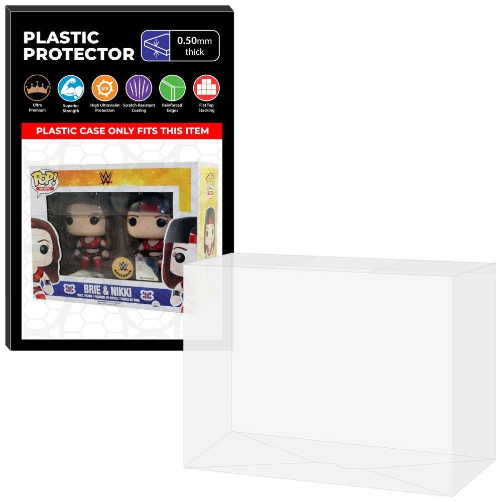 Pop Protector for 2 Pack Brie & Nikki Bella Twins Red Uniform Funko Pop on The Protector Guide App by Display Geek