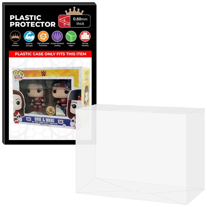 Pop Protector for 2 Pack Brie Nikki Bella Twins Red Uniform Funko Po Display Geek Inc