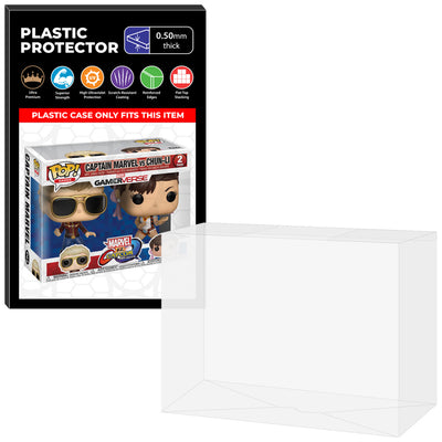 Pop Protector for 2 Pack Captain Marvel vs Chun-Li Funko Pop on The Protector Guide App by Display Geek