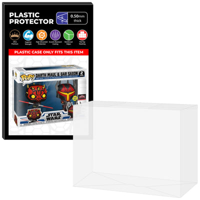 Pop Protector for 2 Pack Darth Maul & Gar Saxon Glow in the Dark Funko Pop on The Protector Guide App by Display Geek