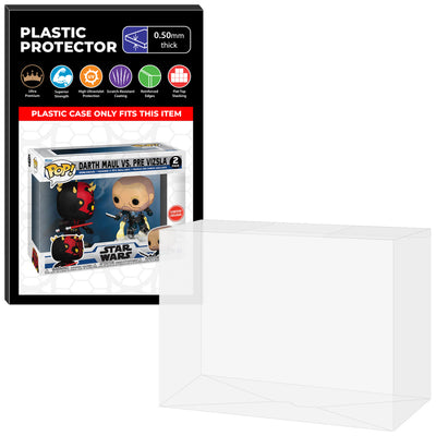 Pop Protector for 2 Pack Darth Maul vs Pre Vizsla Funko Pop on The Protector Guide App by Display Geek