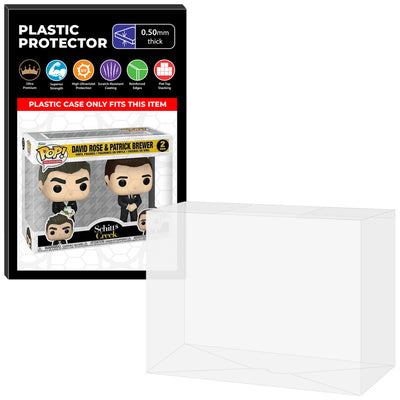 Pop Protector for 2 Pack Schitt's Creek David Rose & Patrick Brewer Wedding Funko Pop on The Protector Guide App by Display Geek