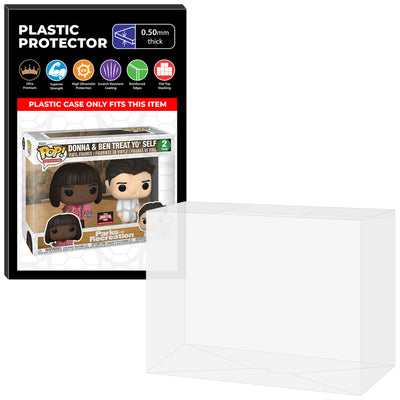 Pop Protector for 2 Pack Donna & Ben Treat Yo' Self Funko Pop on Display Geek and The Pop Protector Guide App