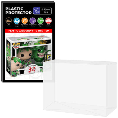 Pop Protector for 2 Pack Dr. Peter Venkman & Slimer Metallic SDCC Funko Pop on The Protector Guide App by Display Geek