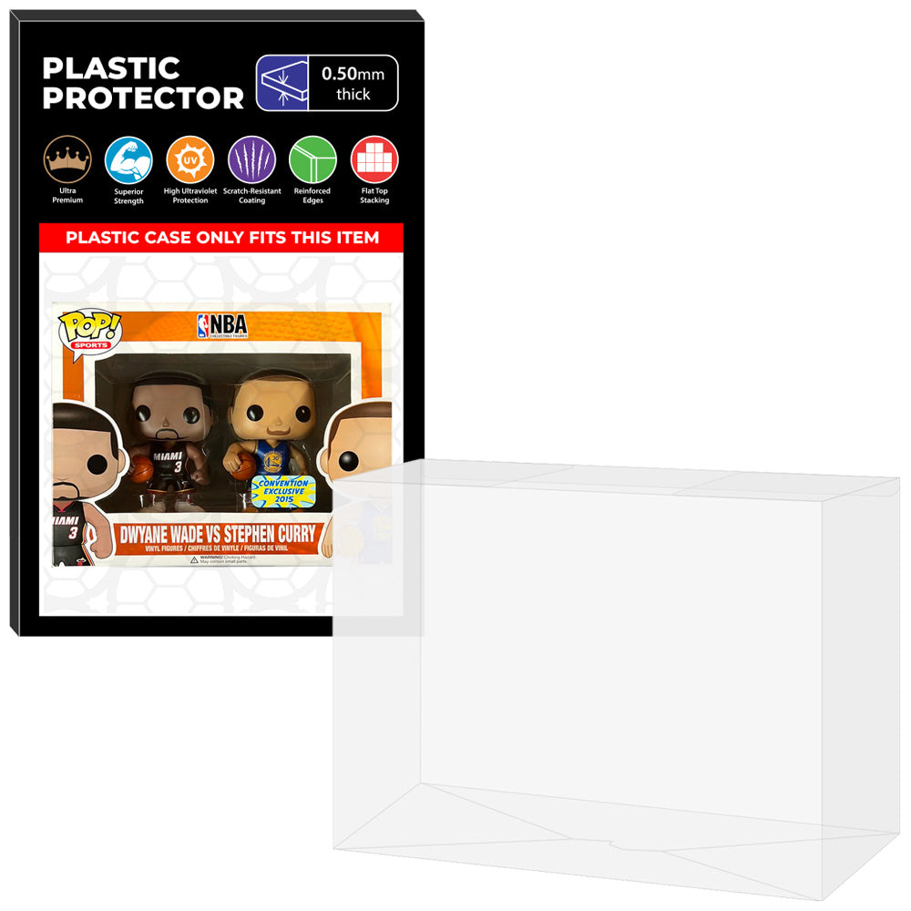 Pop Protector for 2 Pack Dwyane Wade vs Stephen Curry Funko Pop on The Protector Guide App by Display Geek