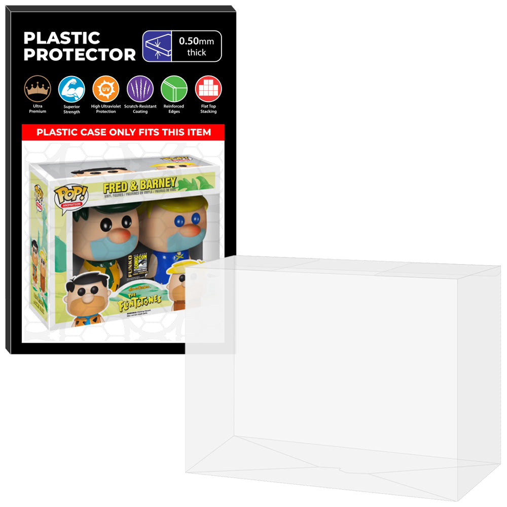 Pop Protector for 2 Pack Fred & Barney Green & Yellow Hair SDCC Funko Pop on The Protector Guide App by Display Geek