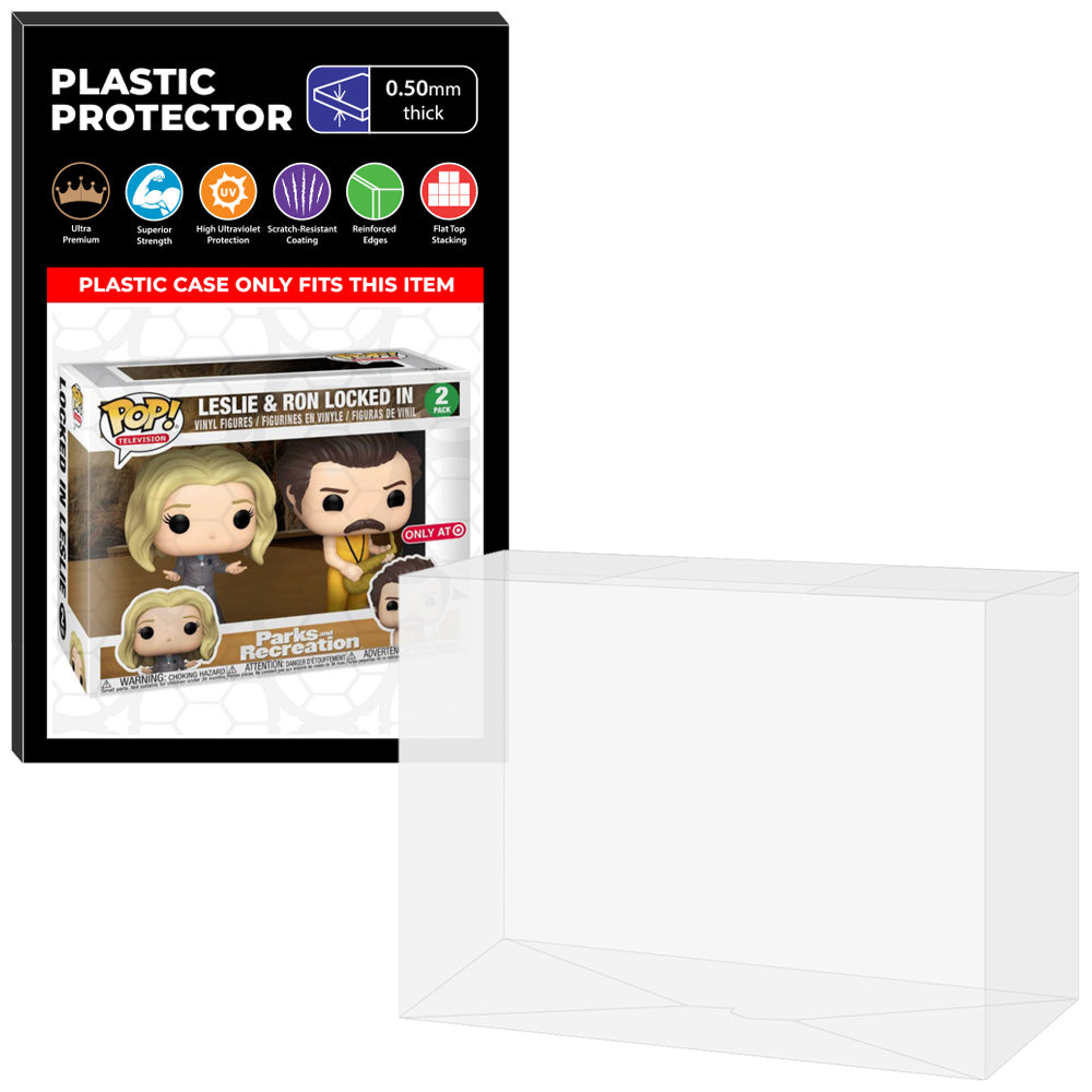 Pop Protector for 2 Pack Leslie & Ron Locked In Funko Pop