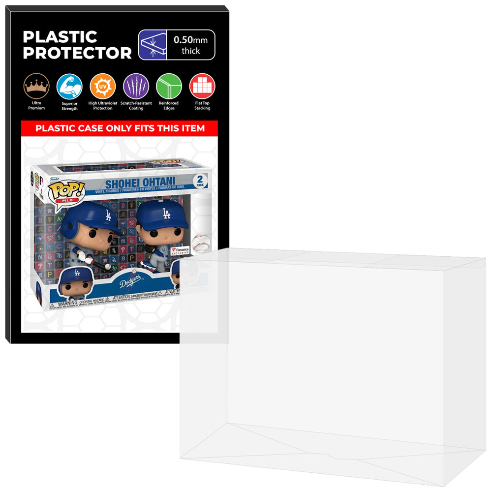 Pop Protector for 2 Pack Shohei Ohtani Dodgers Alternate Uniform Funko Pop on The Protector Guide App by Display Geek