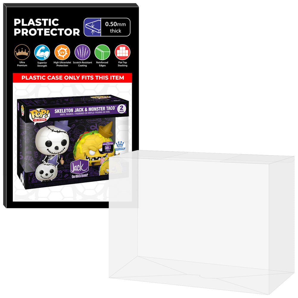 Pop Protector for 2 Pack Skeleton Jack & Monster Taco Funko Pop