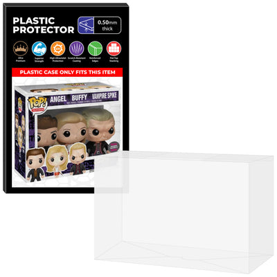 Pop Protector for 3 Pack Angel, Buffy & Vampire Spike HMV Funko Pop on The Protector Guide App by Display Geek