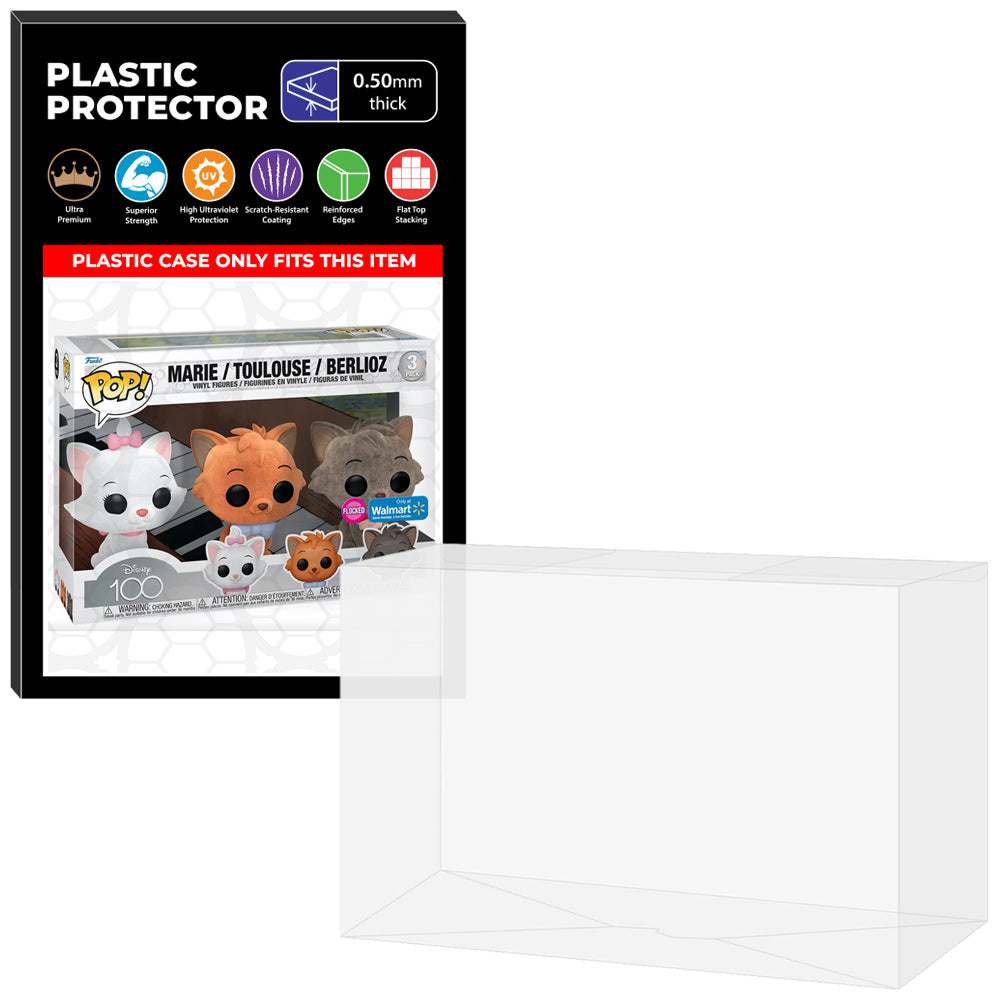 Pop Protector for 3 Pack Aristocats Marie, Toulouse & Berlioz Flocked Funko Pop on The Protector Guide App by Display Geek