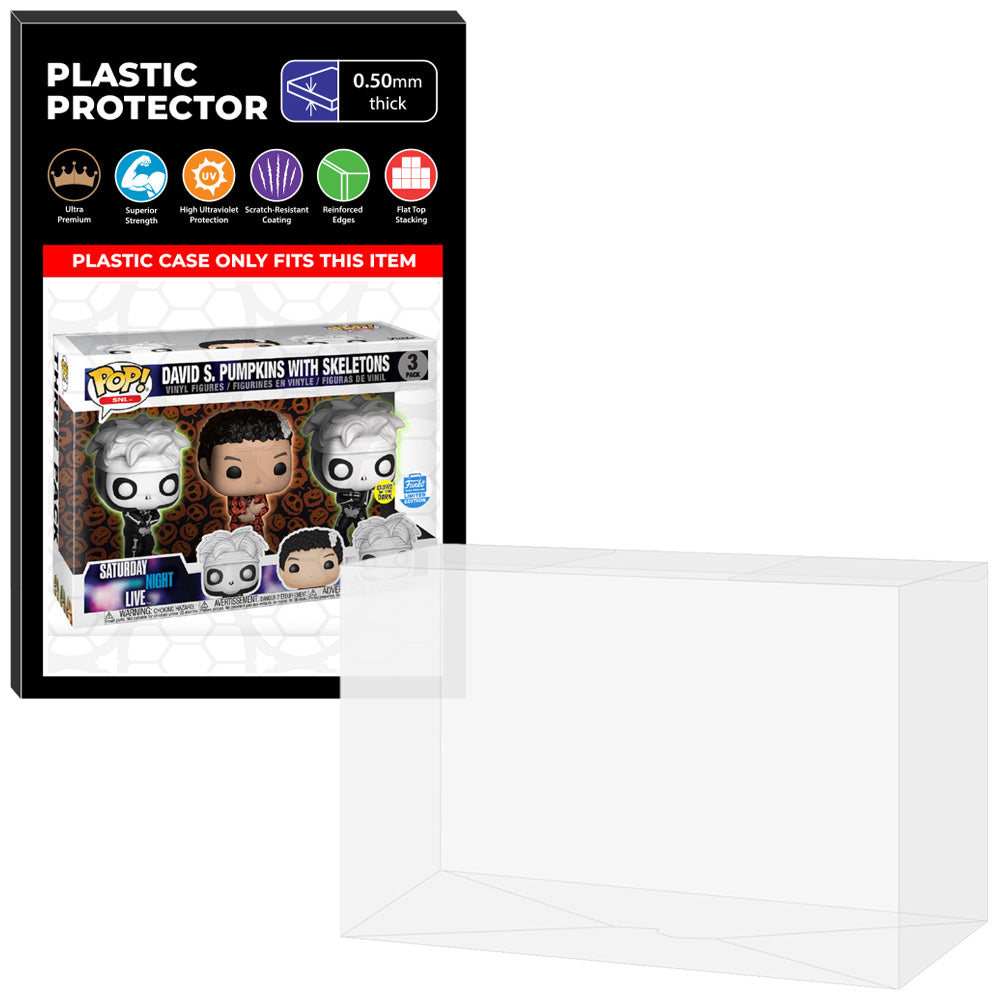 Pop Protector for 3 Pack SNL David S. Pumpkins with Skeletons Glow Funko Pop on The Protector Guide App by Display Geek