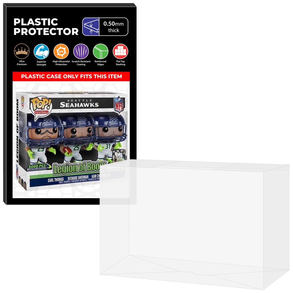 Pop Protector for 3 Pack Earl, Richard & Kam Legion of Boom Funko Pop on The Protector Guide App by Display Geek