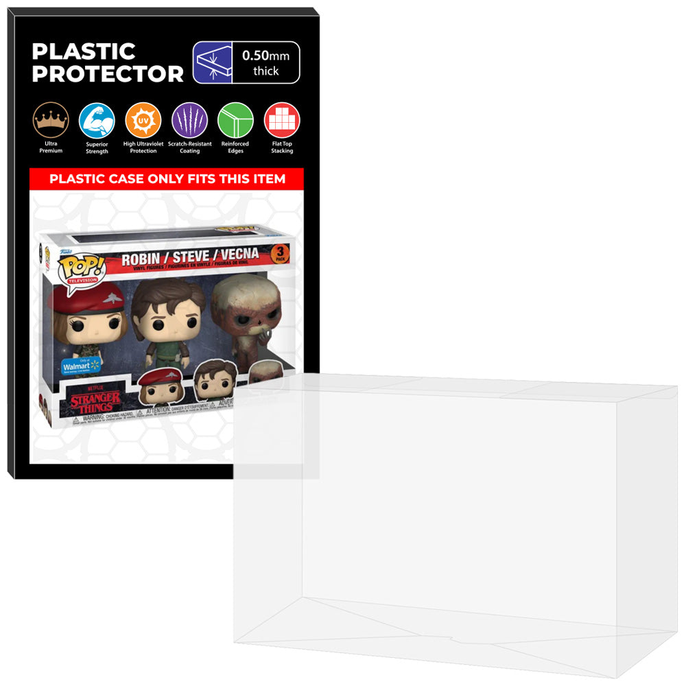 Pop Protector for 3 Pack Stranger Things Robin, Steve & Vecna Funko Pop on The Protector Guide App by Display Geek