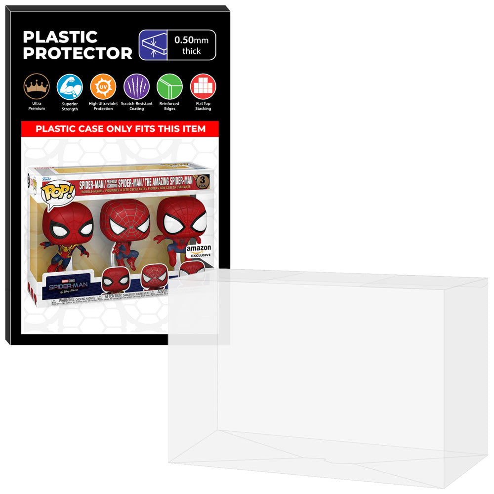 Pop Protector for 3 Pack Friendly Neighborhood & The Amazing Spider-Man Funko on The Protector Guide App by Display Geek