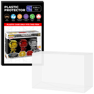 Pop Protector for 3 Pack The Flash Chrome SDCC Funko Pop on The Protector Guide App by Display Geek