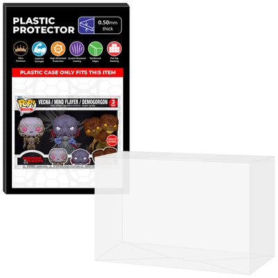 Pop Protector for 3 Pack Vecna, Mind Flayer & Demogorgon Funko Pop Dungeons and Dragons Villains on The Protector Guide App by Display Geek